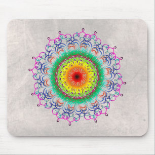 Mousepad Meditação holística Mandala Damask Yoga