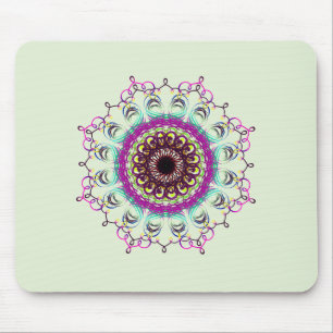 Mousepad Meditação holística Mandala Damask Yoga