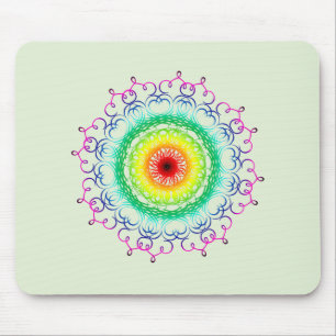 Mousepad Meditação holística Mandala Damask Yoga