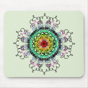 Mousepad Meditação holística Mandala Damask Yoga