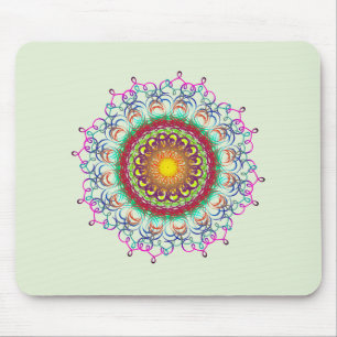 Mousepad Meditação holística Mandala Damask Yoga