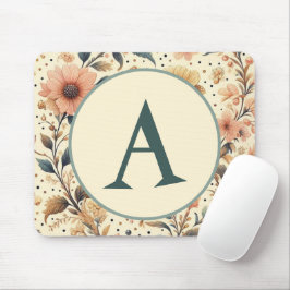 Mousepad Medley De Flor De Vintagem: Inicial Personalizada