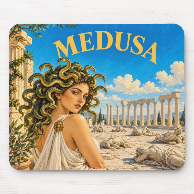 Mousepad Medusa, Monstro de Fantasia Gótica (Frente)