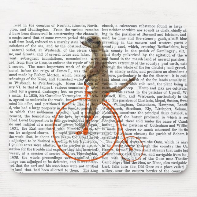 Mousepad Meerkat em Orange Penny Farthing (Frente)