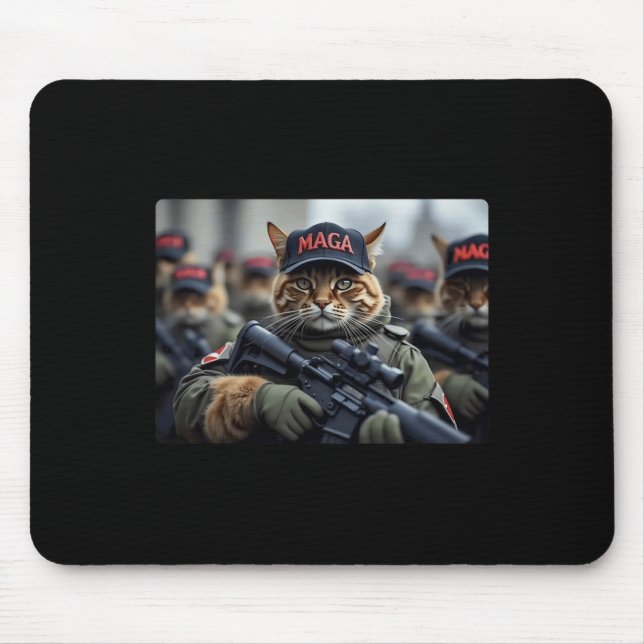 Mousepad Mega Cat Engraçado Com Rifle - Donald Trump Humoro (Frente)
