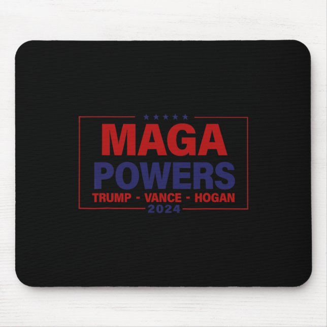 Mousepad Mega Powers Trump Vance Hogan 2024 Funny Patriótic (Frente)