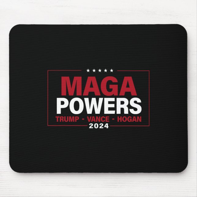 Mousepad Mega Powers Trump Vance Hogan 2024 Funny Patriótic (Frente)
