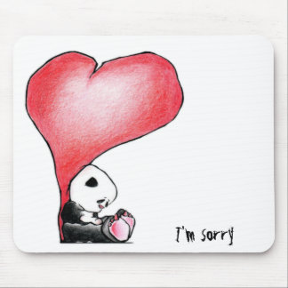 Mousepad Megg: Uma panda bonito - coração, eu sou pesaroso