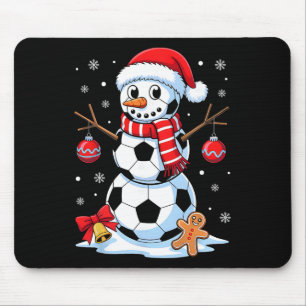 Mousepad Meia de Natal Futebol Boneco de Neve Chapéu do Pap