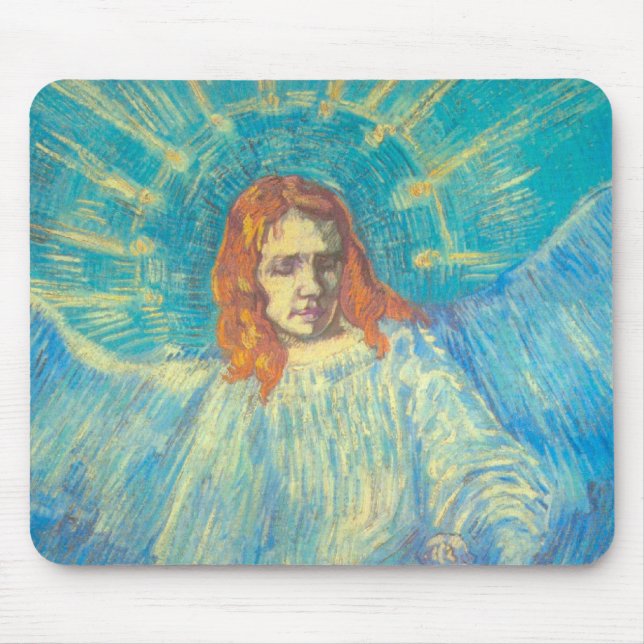 Mousepad Meia figura de um anjo por Vincent van Gogh (Frente)