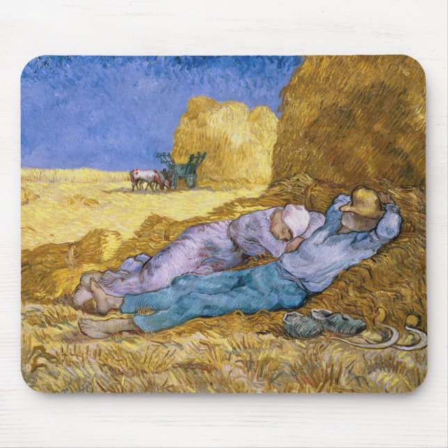 Mousepad Meio-dia de Vincent van Gogh |, o Siesta, após o (Frente)