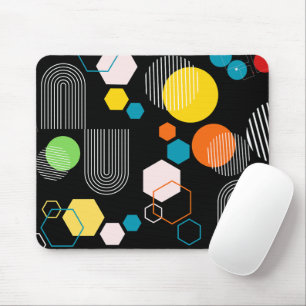 Mousepad Meio século moderno geométrico preto