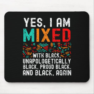 Mousepad Melanina Afro-Americana Sim Eu Misturado Com Preto