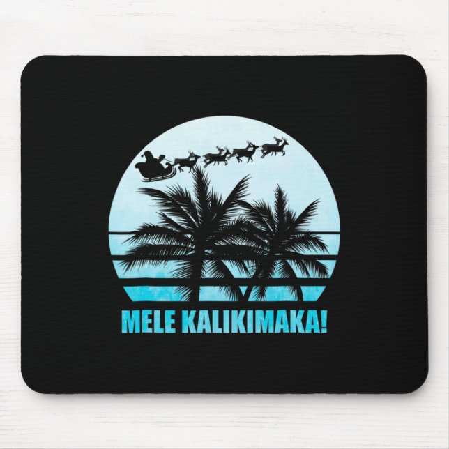 Mousepad Mele Kalikimaka Retro Havaiana Família Natal Va (Frente)