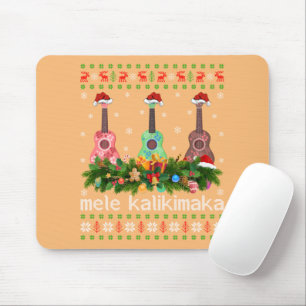 Mousepad Mele Kalikimaka Ukulele Guitar Gift Ugly Ukulele