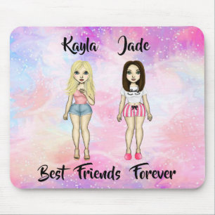 Mousepad Melhor Amigos para Loira e Brunette Personalizados