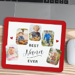 Mousepad Melhor Caligrafia Nana Ever 5 Fotografia Vermelha<br><div class="desc">Este tapete de mesa avô oferece espaço para 5 fotos,  permitindo que você exiba fotos favoritas de seus netos. A design apresenta uma caligrafia moderna que diz: "A melhor nunca" e é acentuada por uma borda vermelha escura. Este tapete de mesa é um presente perfeito para qualquer avó.</div>