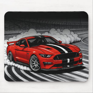 Mousepad Melhor Carro de Derrapagem Vermelho Musculoso
