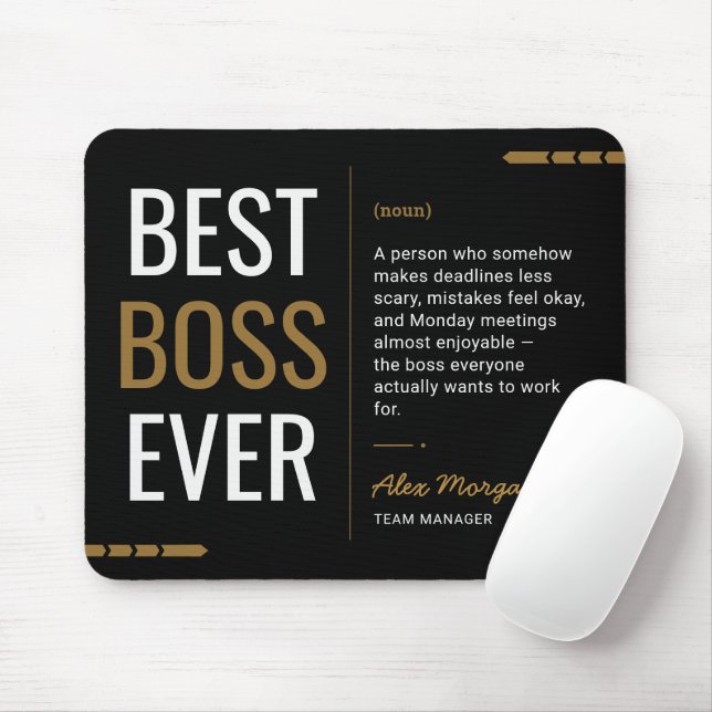 Mousepad Melhor Chefe de Todos os Tempos, Engraçado, Apreci (Com mouse)