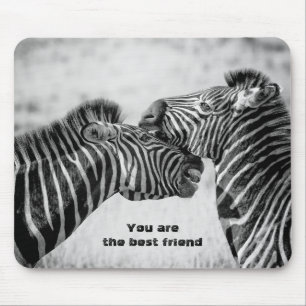 Mousepad Melhor citação de amigo com Zebras