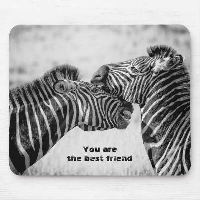 Mousepad Melhor citação de amigo com Zebras (Frente)