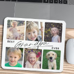 Mousepad Melhor Colagem de Fotografias do Vovô Ever Calliog<br><div class="desc">Este painel de músicas apresenta uma colagem de 6 fotos para fotos de netos. O texto diz: "Melhor Avô Nunca" e é acentuado com a caligrafia moderna,  escrita à mão.</div>