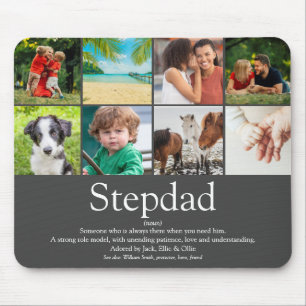 Mousepad Melhor Colagem de Fotos com Citação para Padrasto