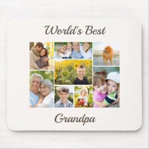 Mousepad Melhor Colagem de Fotos do Avô do Mundo  