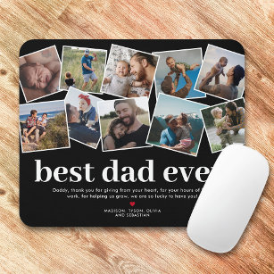 Mousepad Melhor Colagem de Fotos do Dia de os pais Nunca