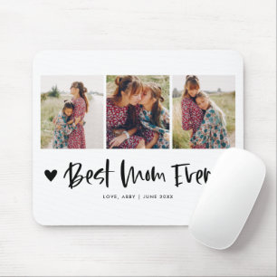 Mousepad Melhor Colagem de Fotos Minimalista da Mãe