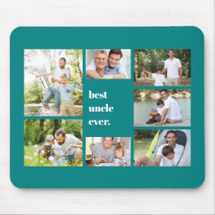 Mousepad Melhor Colagem de Fotos Teais do Tio Nunca