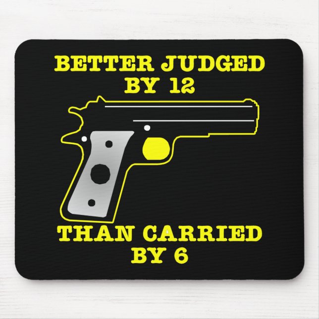 Mousepad Melhor experimentado da arma preta por 12 (Frente)