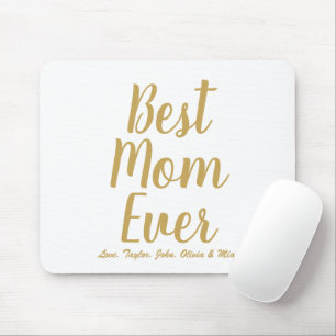 Mousepad Melhor Mãe Alguma Vez - Chic de script personaliz