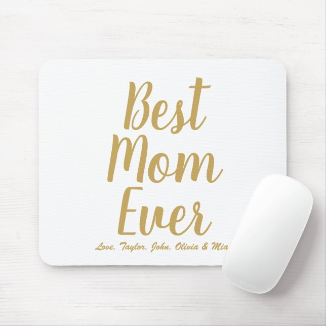 Mousepad Melhor Mãe Alguma Vez - Chic de script personaliza (Com mouse)