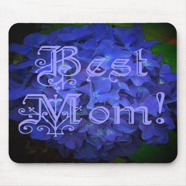 Mousepad Melhor mãe com fundo azul de flores (Frente)