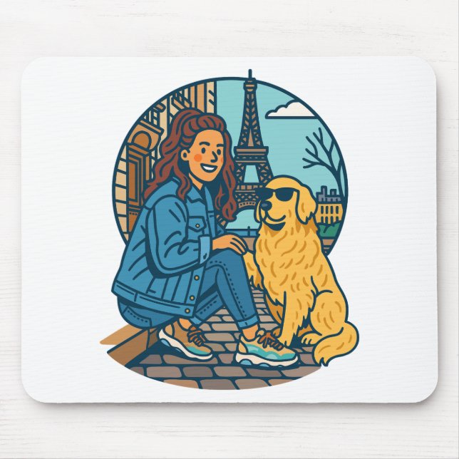 Mousepad Melhor Mãe de Cachorro do Mundo em Paris (Frente)