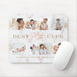 Mousepad Melhor Mãe Já Dourada Glitter 8 Fotografias Dia de