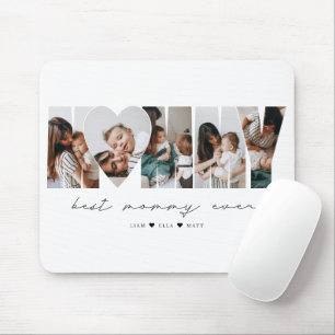 Mousepad Melhor Mamãe do Mundo Moderno Colagem de Fotos Dia