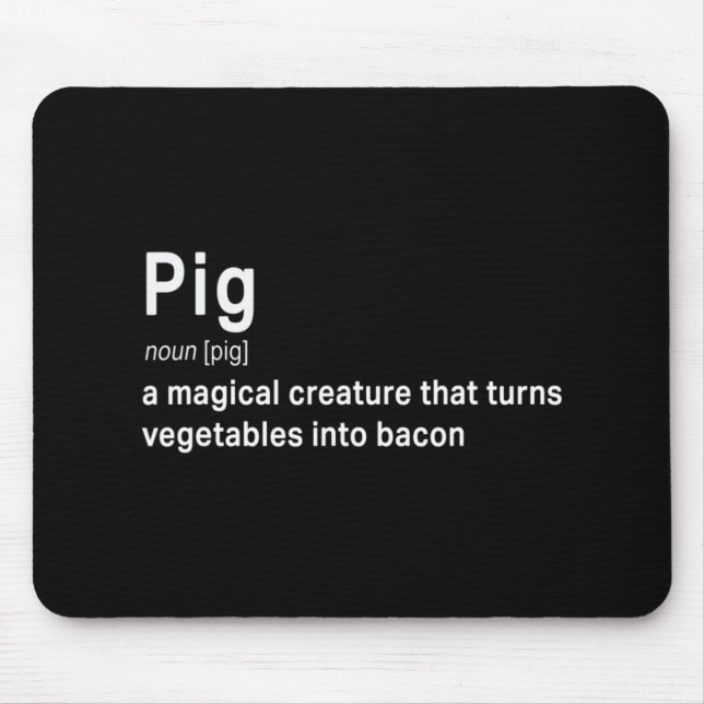 Mousepad Melhor oferta divertida de definição de bacon e po (Frente)