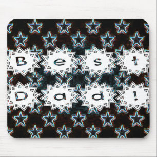 Mousepad Melhor Pai com estrelas Neon