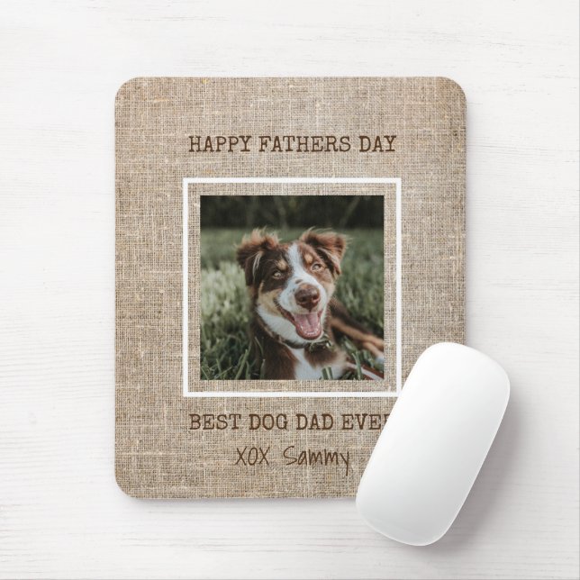 Mousepad Melhor Pai de Cachorro de Todos os Tempos  Foto em (Com mouse)