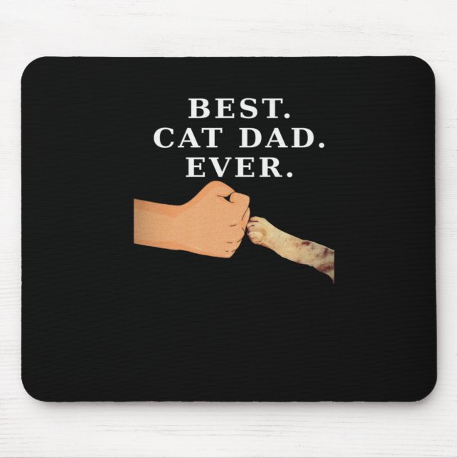 Mousepad Melhor Pai De Gato De Sempre. Camiseta Pata-Pata B (Frente)