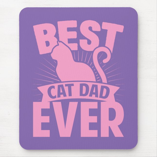 Mousepad Melhor Pai De Gatos - Silhueta De Gato (Frente)