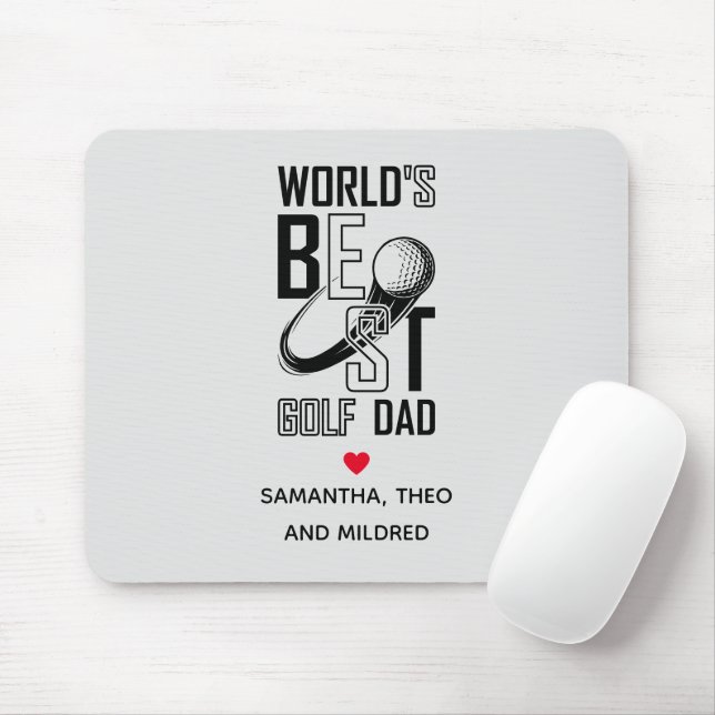 Mousepad Melhor Pai de Golfe do Mundo - Presente Engraçado  (Com mouse)