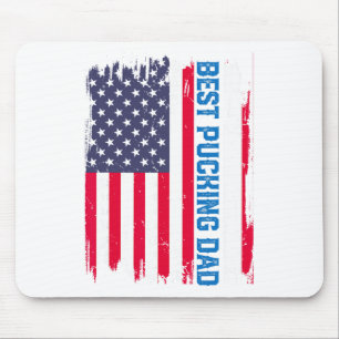 Mousepad Melhor Pai de Hóquei no Gelo EUA Bandeira American