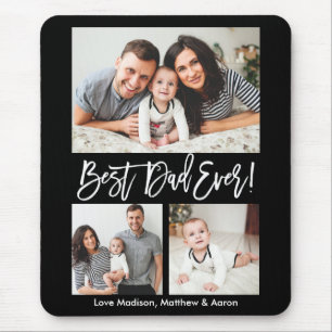 Mousepad Melhor Pai De Letras De Pincel De 3 Fotos