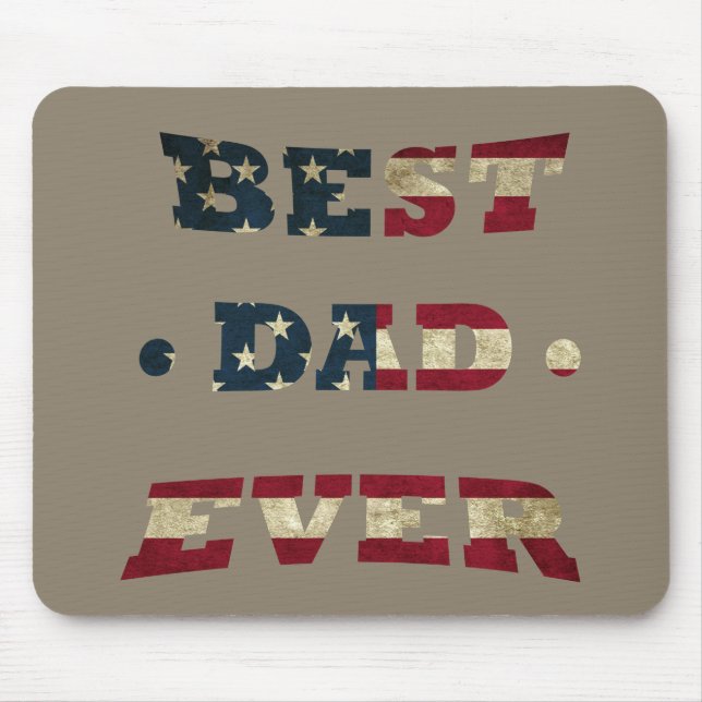Mousepad melhor pai de sempre com a bandeira americana (Frente)
