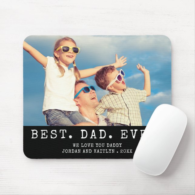 Mousepad Melhor PAI DE TODOS Moderno Uma Foto Personalizada (Com mouse)