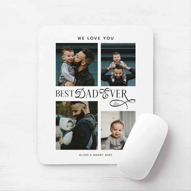 Mousepad Melhor Pai de Todos os Tempos 4 Fotos Presentes Mo (Com mouse)