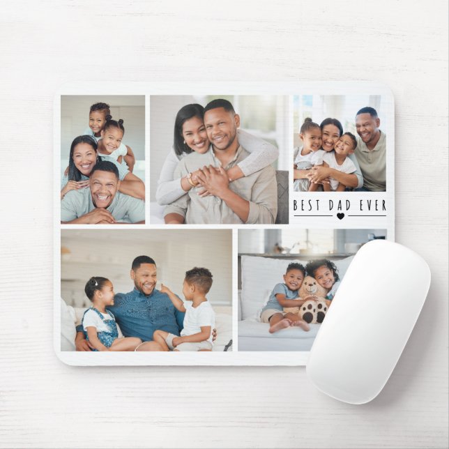 Mousepad Melhor Pai de Todos os Tempos | 5 Grade de Colagem (Com mouse)